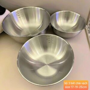 Bộ 3 bát INOX chia vạch size 17-19-25cm