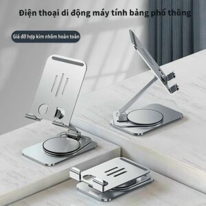 Giá đỡ điện thoại đế xoay bằng nhôm
