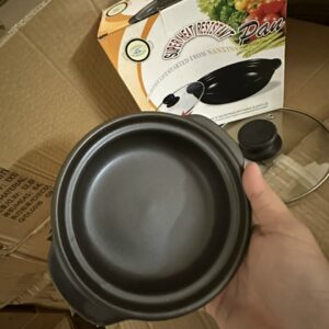 Nồi đất 6inch cạn nắp kính